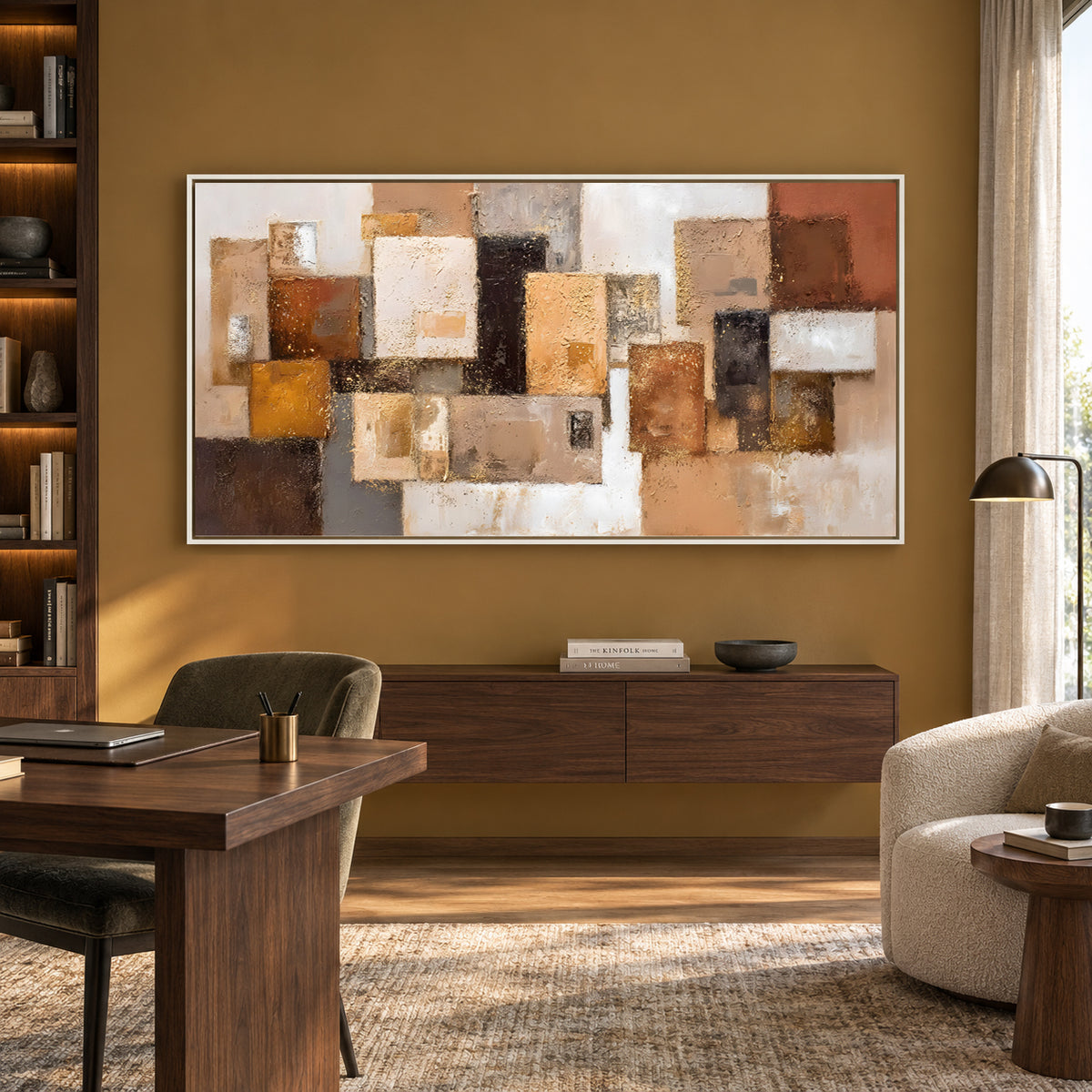 Earthbound Geometry Textured Modern Abstract Canvas Art