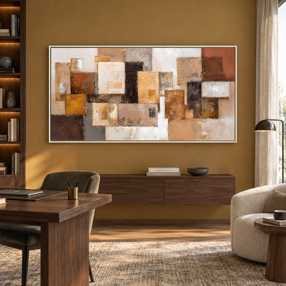 Earthbound Geometry Textured Modern Abstract Canvas Art