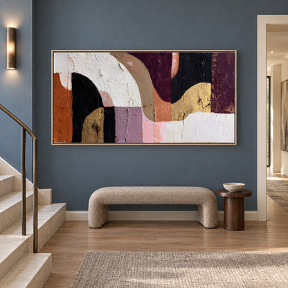 Modern Geometric Abstract Textured Canvas Wall Art