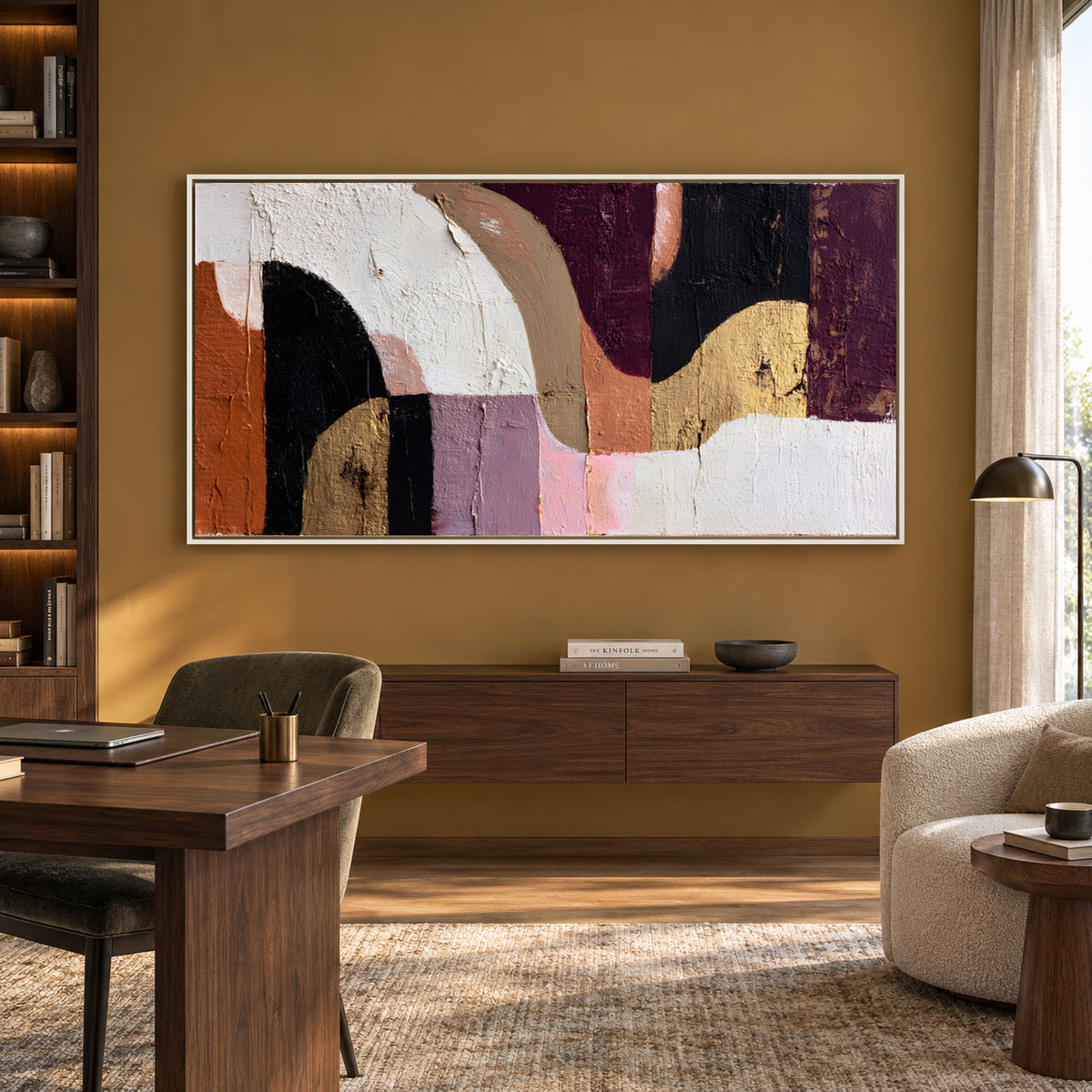 Modern Geometric Abstract Textured Canvas Wall Art