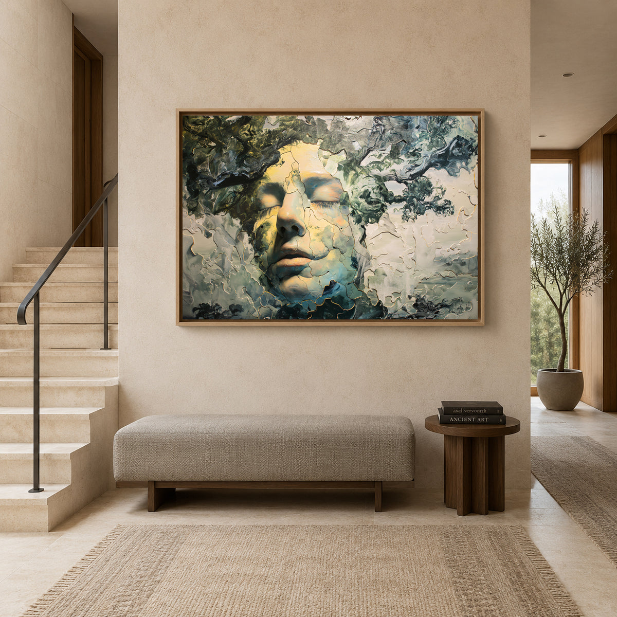 Abstract Face Nature Canvas Wall Art Modern Surreal Portrait Decor Home