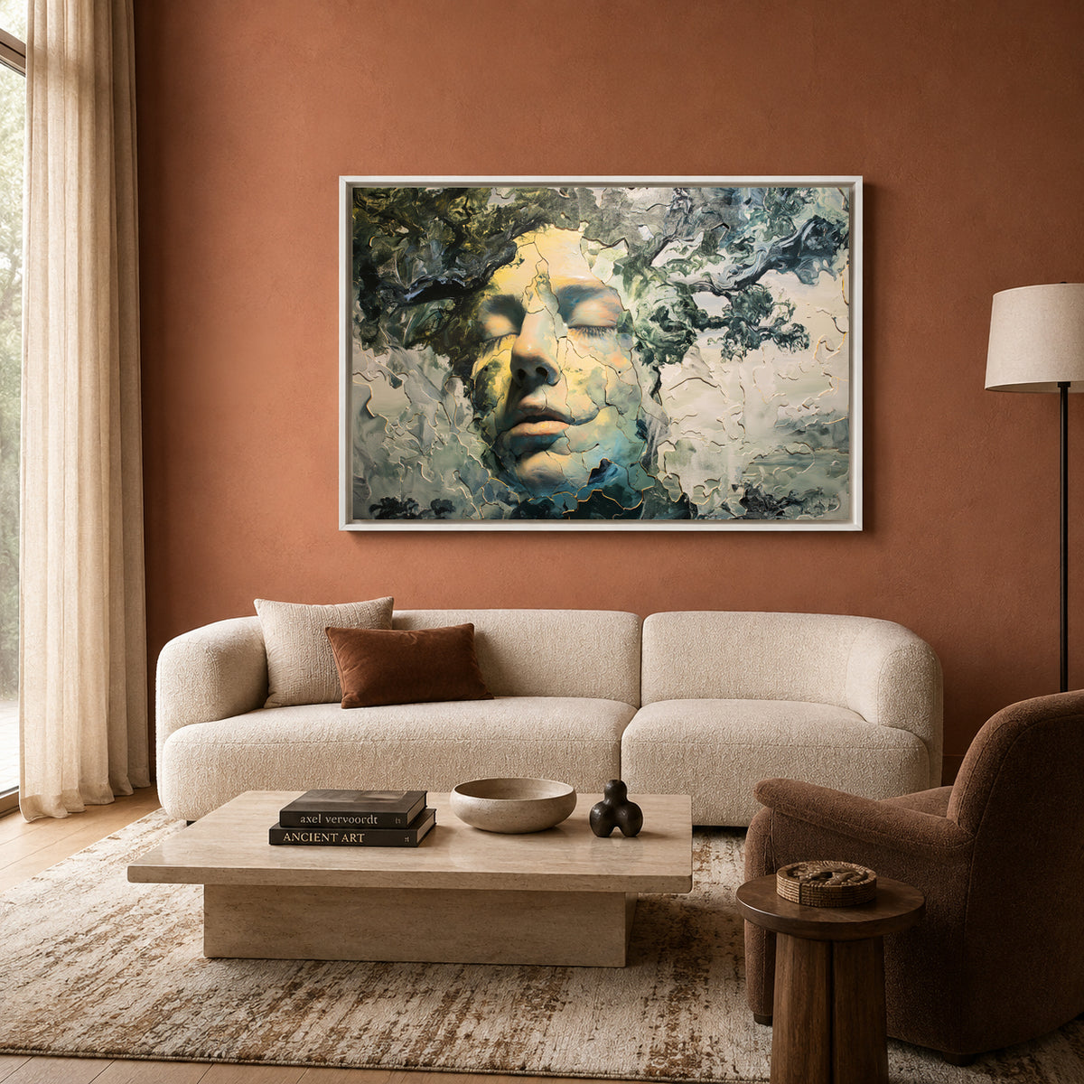 Abstract Face Nature Canvas Wall Art Modern Surreal Portrait Decor Home