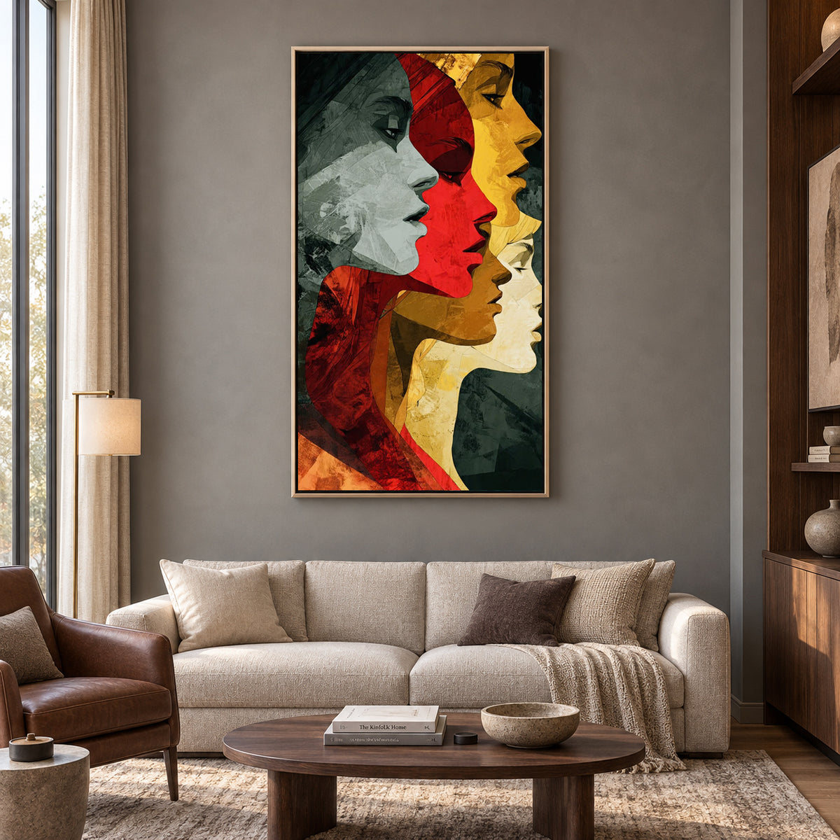 Abstract Faces Canvas Wall Art Modern Portrait Painting for Home Decor