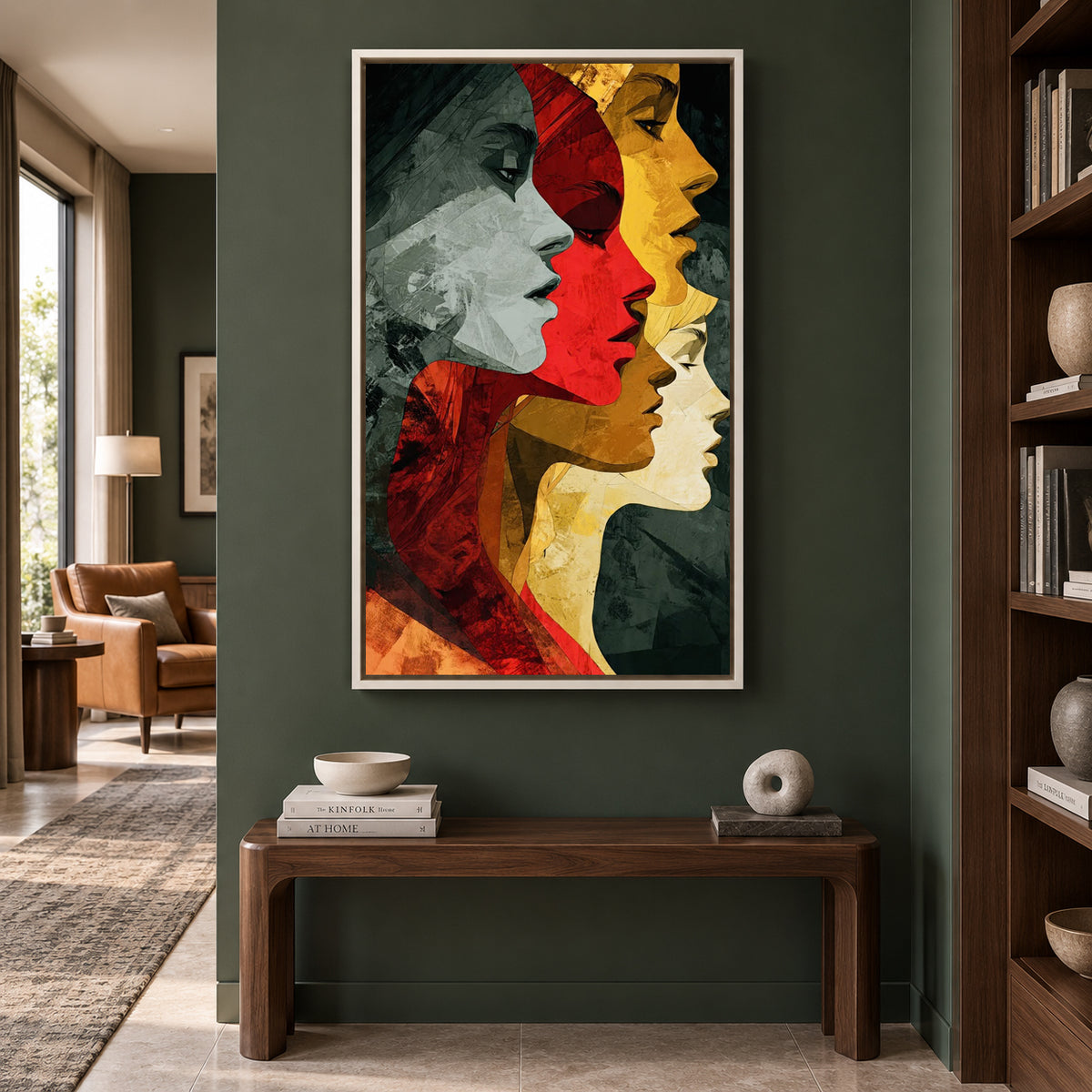 Abstract Faces Canvas Wall Art Modern Portrait Painting for Home Decor