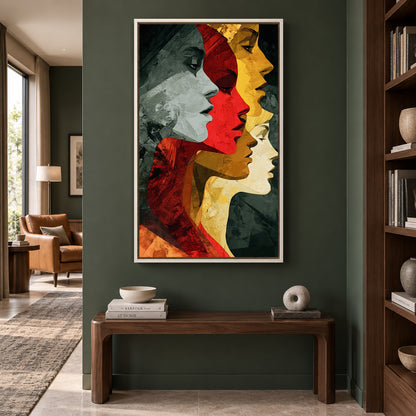 Abstract Faces Canvas Wall Art Modern Portrait Painting for Home Decor