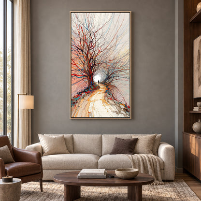 Abstract Tree Path Canvas Wall Art Modern Landscape Painting Decor