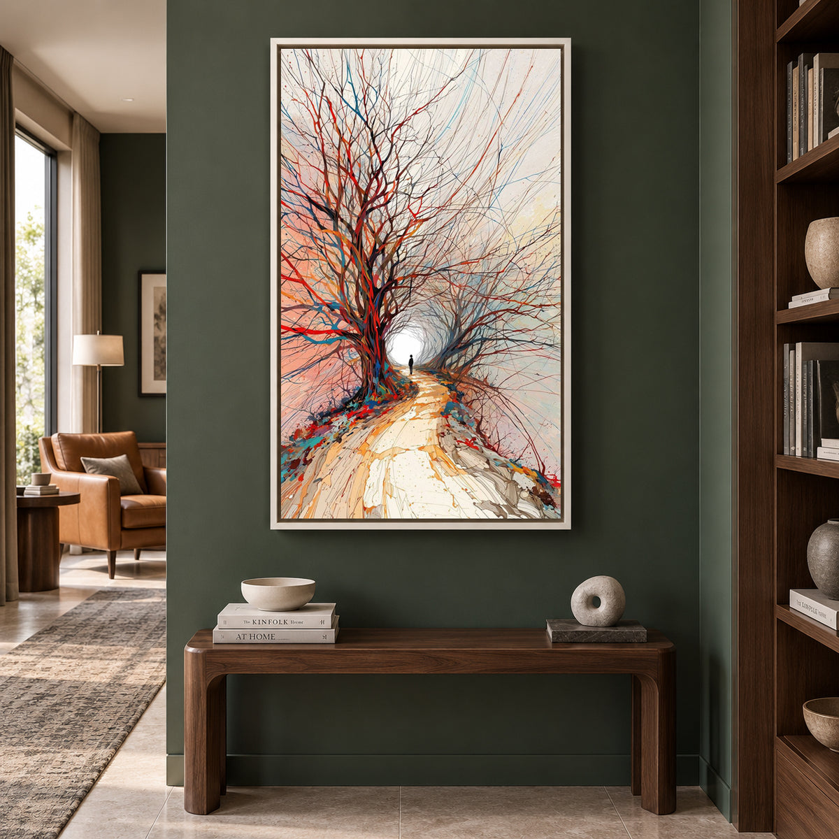 Abstract Tree Path Canvas Wall Art Modern Landscape Painting Decor