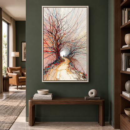 Abstract Tree Path Canvas Wall Art Modern Landscape Painting Decor
