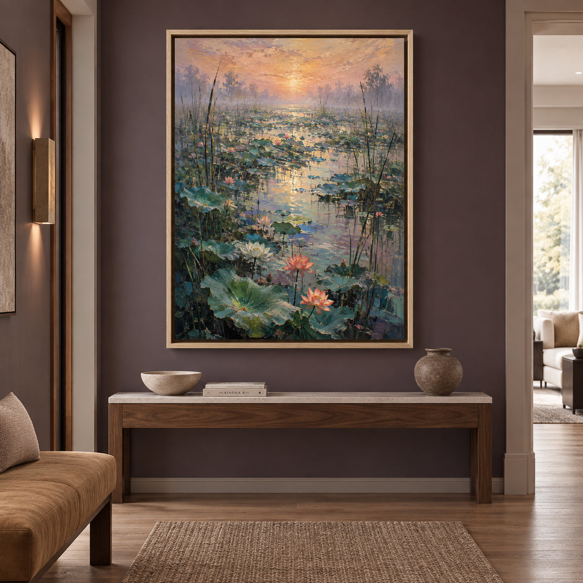 Lotus at First Light Tranquil Nature Canvas Wall Art