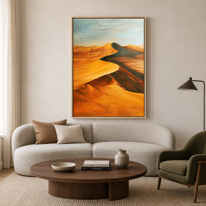 Desert Sand Dunes Canvas Wall Art Vertical Landscape Painting