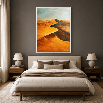 Desert Sand Dunes Canvas Wall Art Vertical Landscape Painting