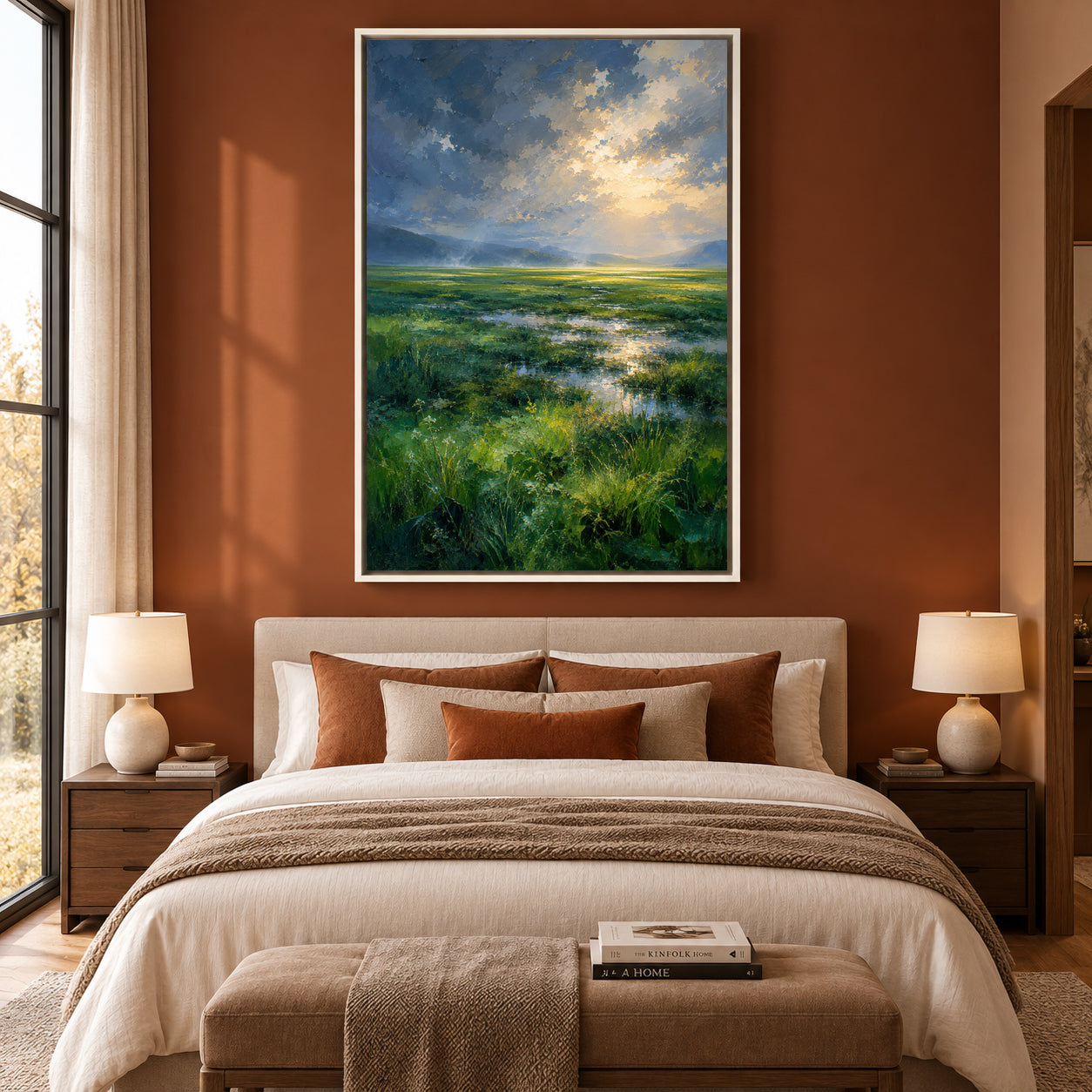 Where the Light Breaks Serene Meadow Landscape Canvas Art