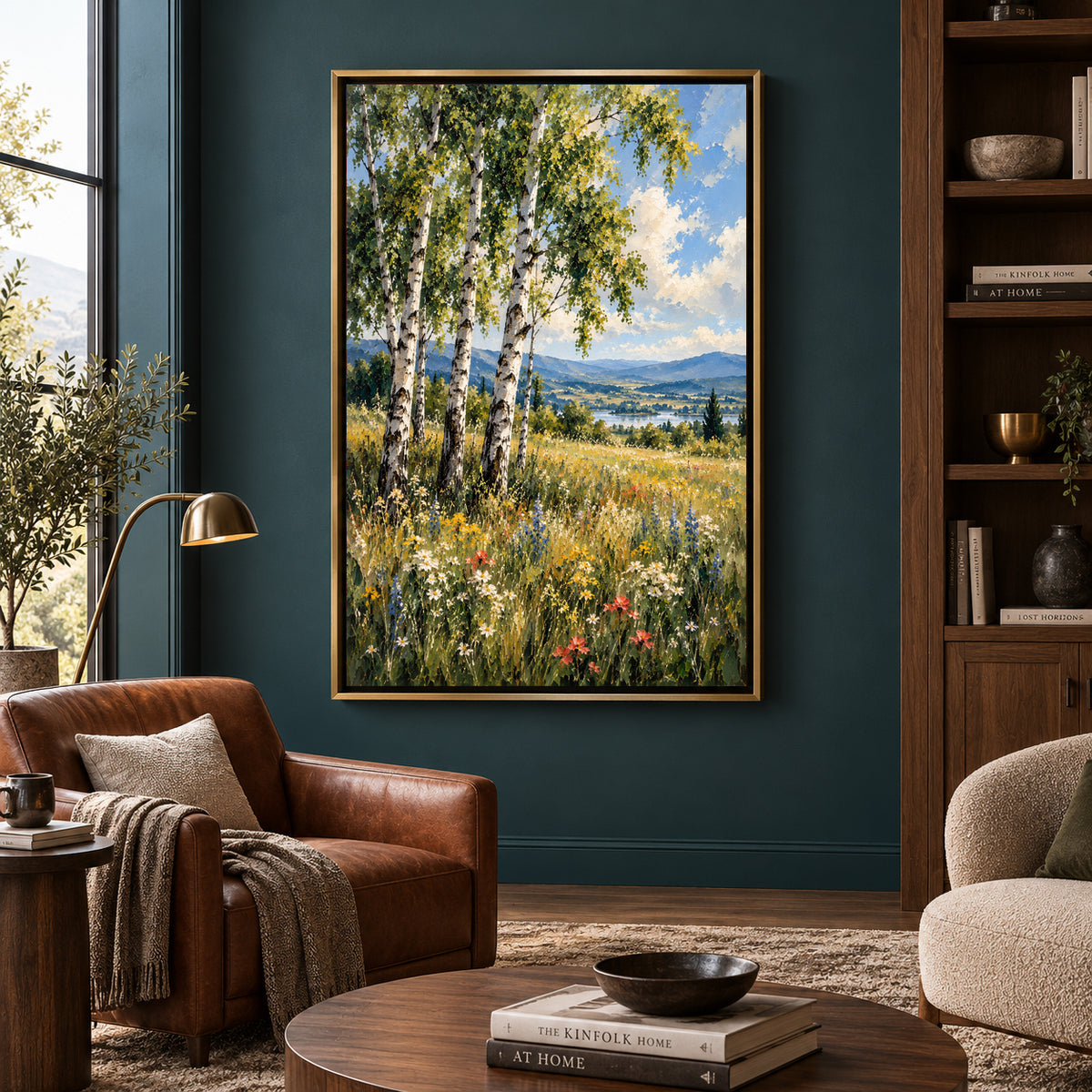 Summer Beyond the Birches Scenic Countryside Canvas Wall Art