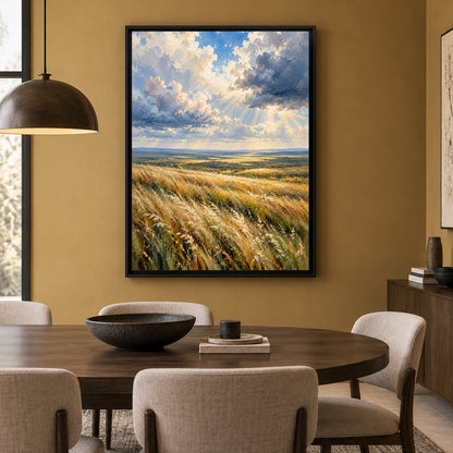 Fields of Light Golden Meadow Landscape Canvas Wall Art