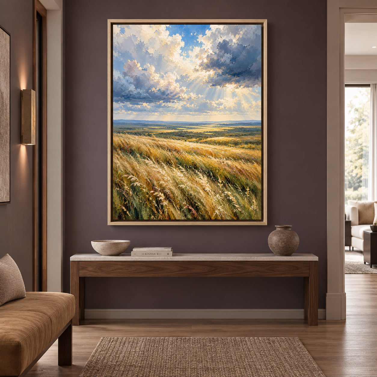 Fields of Light Golden Meadow Landscape Canvas Wall Art