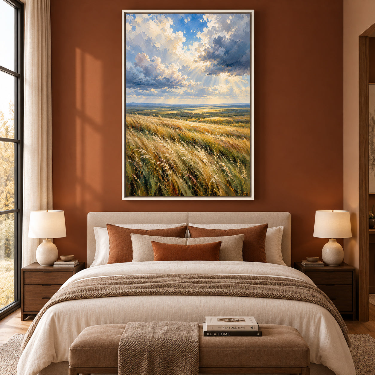 Fields of Light Golden Meadow Landscape Canvas Wall Art
