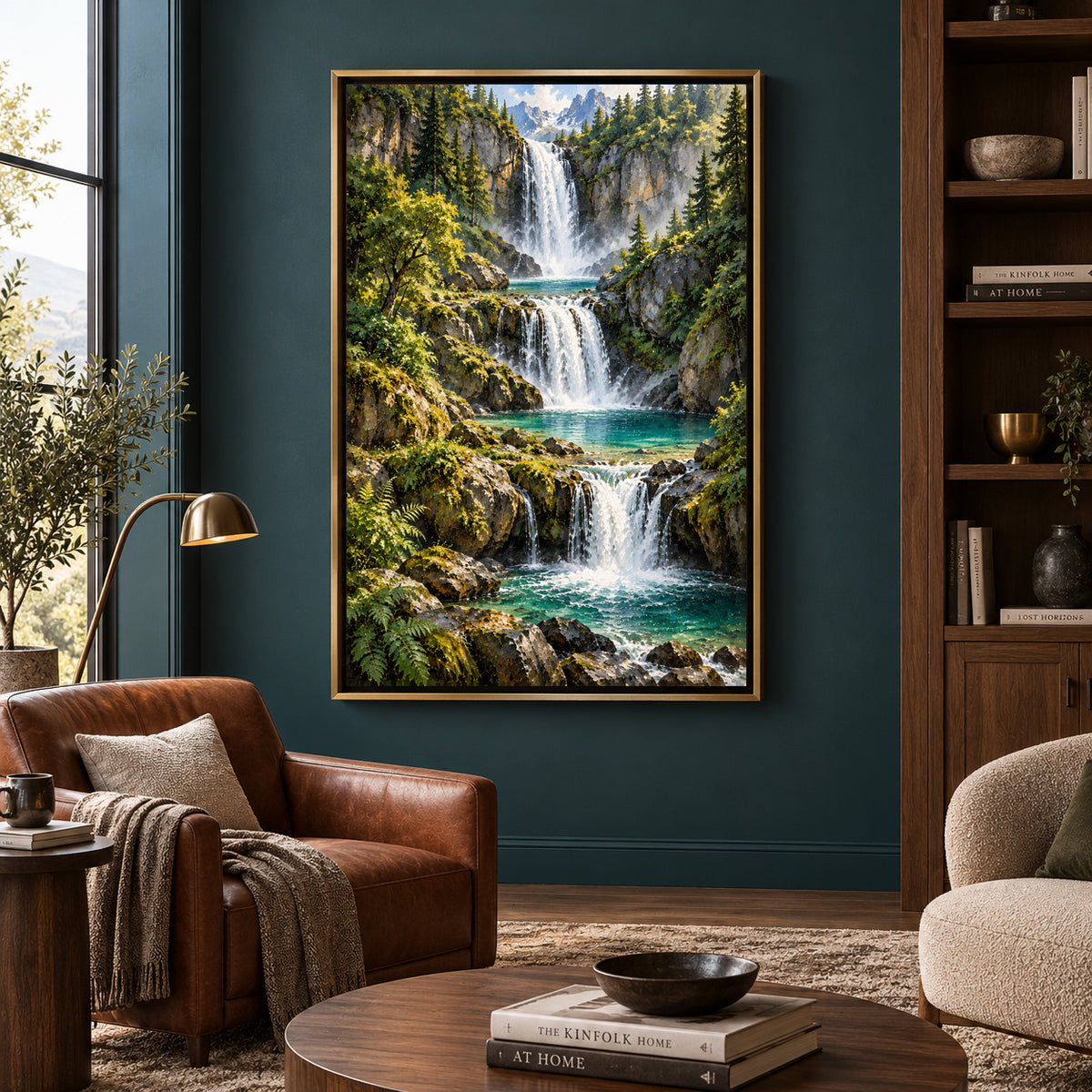 Hidden Paradise Waterfall Nature Canvas Wall Art