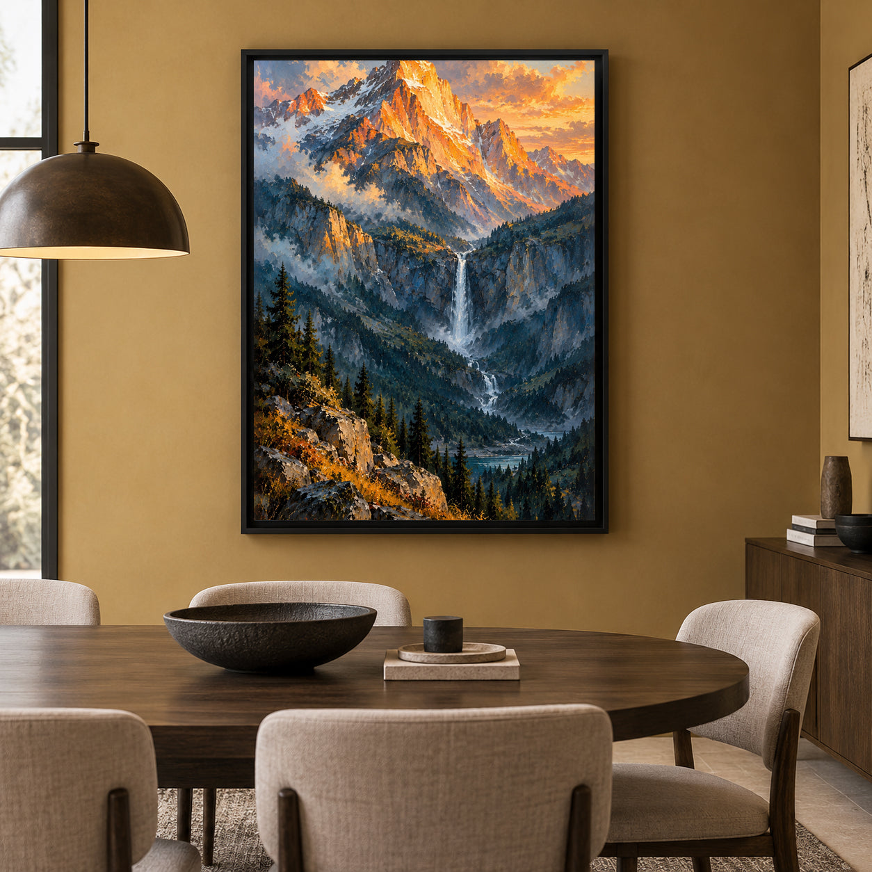 Summit of Light Majestic Mountain Canvas Wall Art