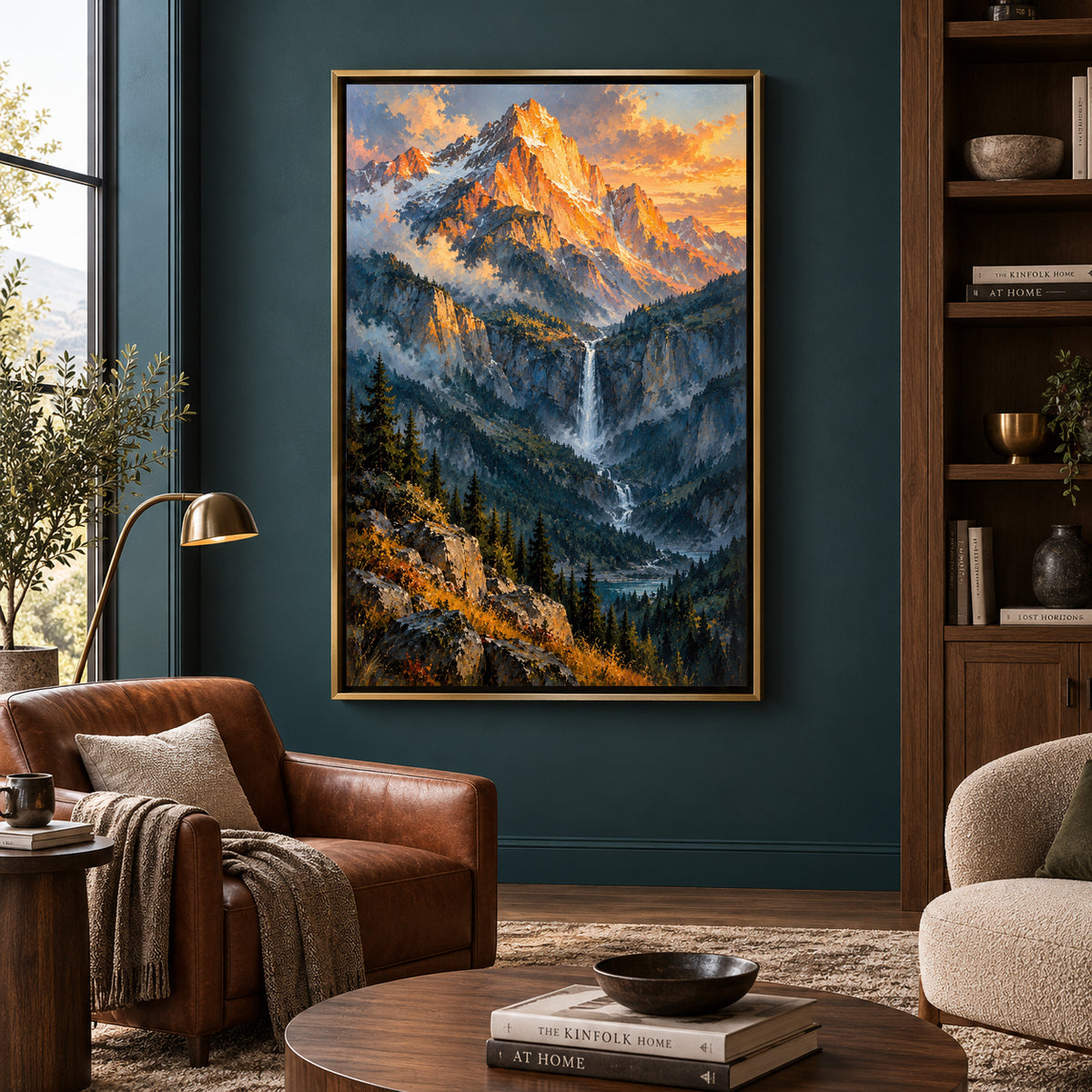 Summit of Light Majestic Mountain Canvas Wall Art
