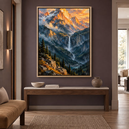 Summit of Light Majestic Mountain Canvas Wall Art
