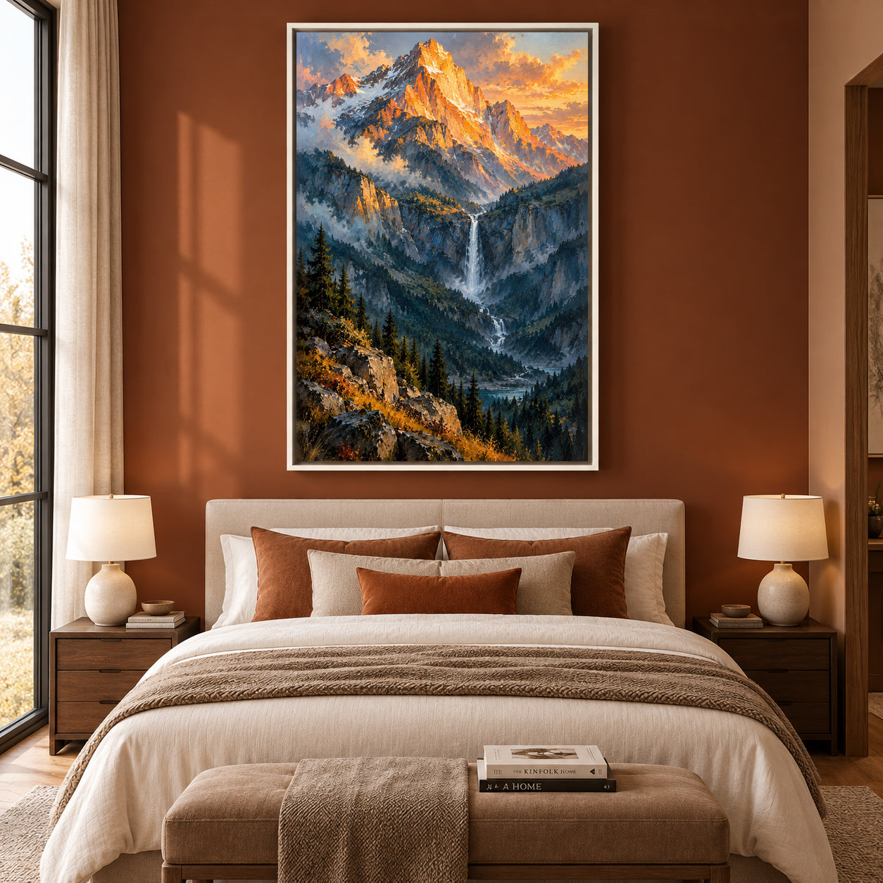 Summit of Light Majestic Mountain Canvas Wall Art