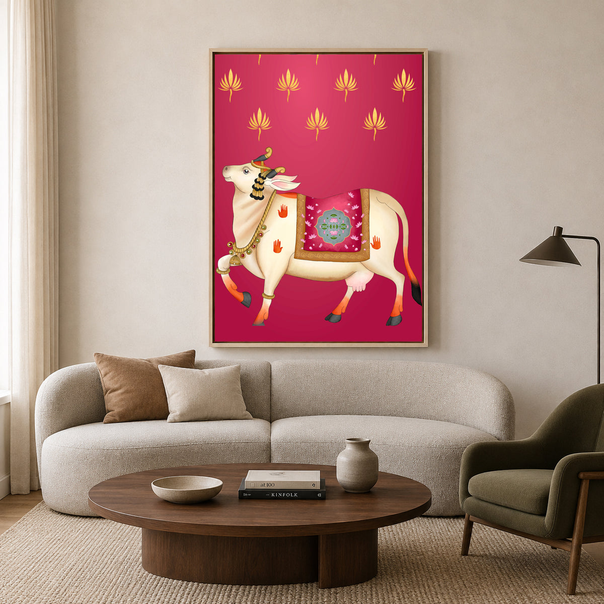 Pichwai Wall Art Painting – Royal Sacred Cow Heritage Canvas Wall Art