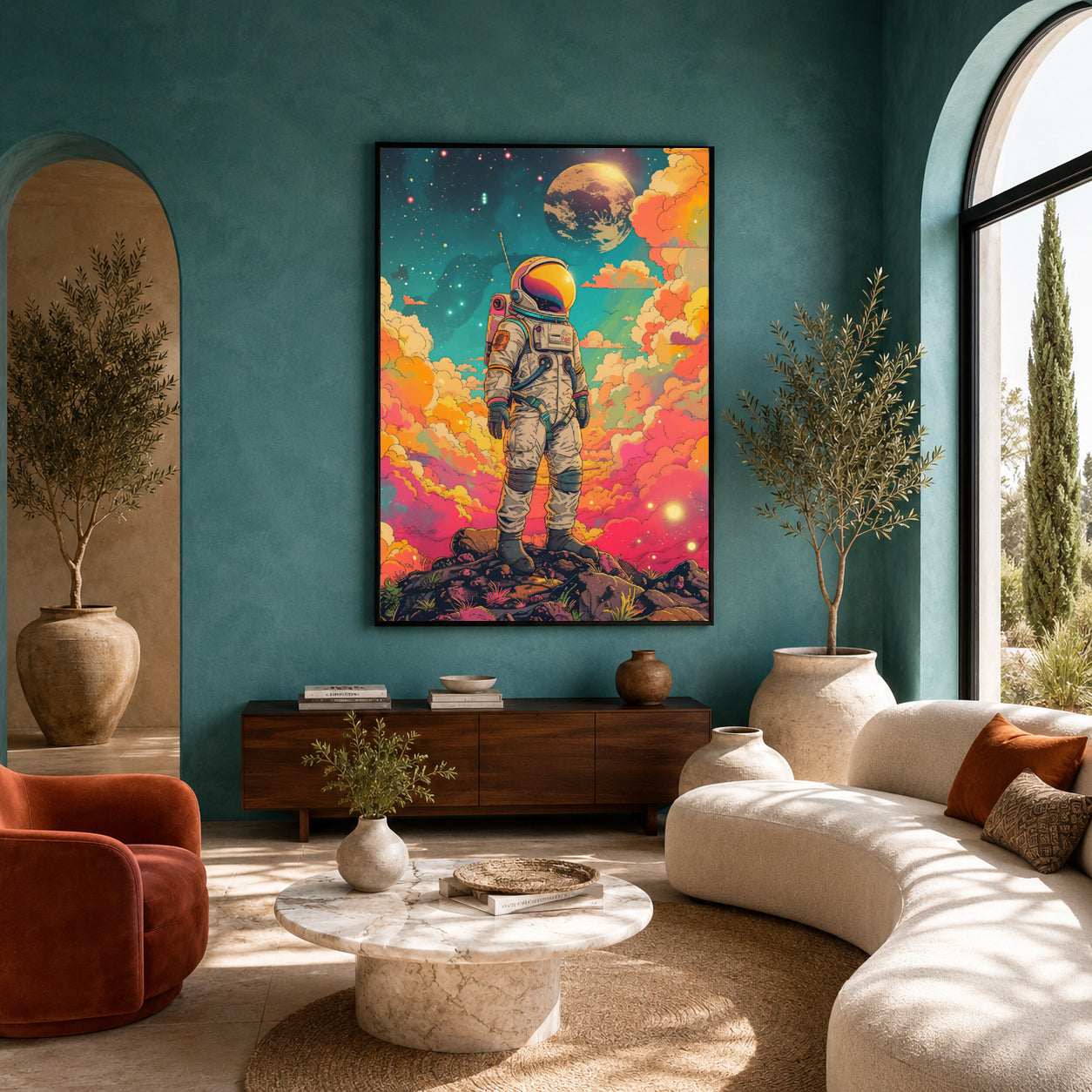 Master Flame Space Themed Maximalist Wall Art