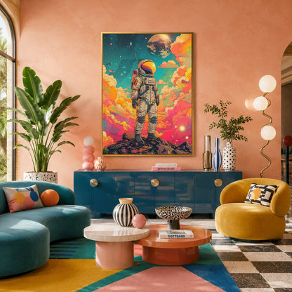 Master Flame Space Themed Maximalist Wall Art