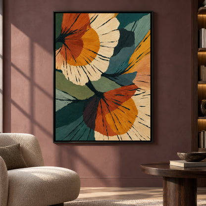 Modern Floral Abstract Canvas Art with Bold Botanical Forms