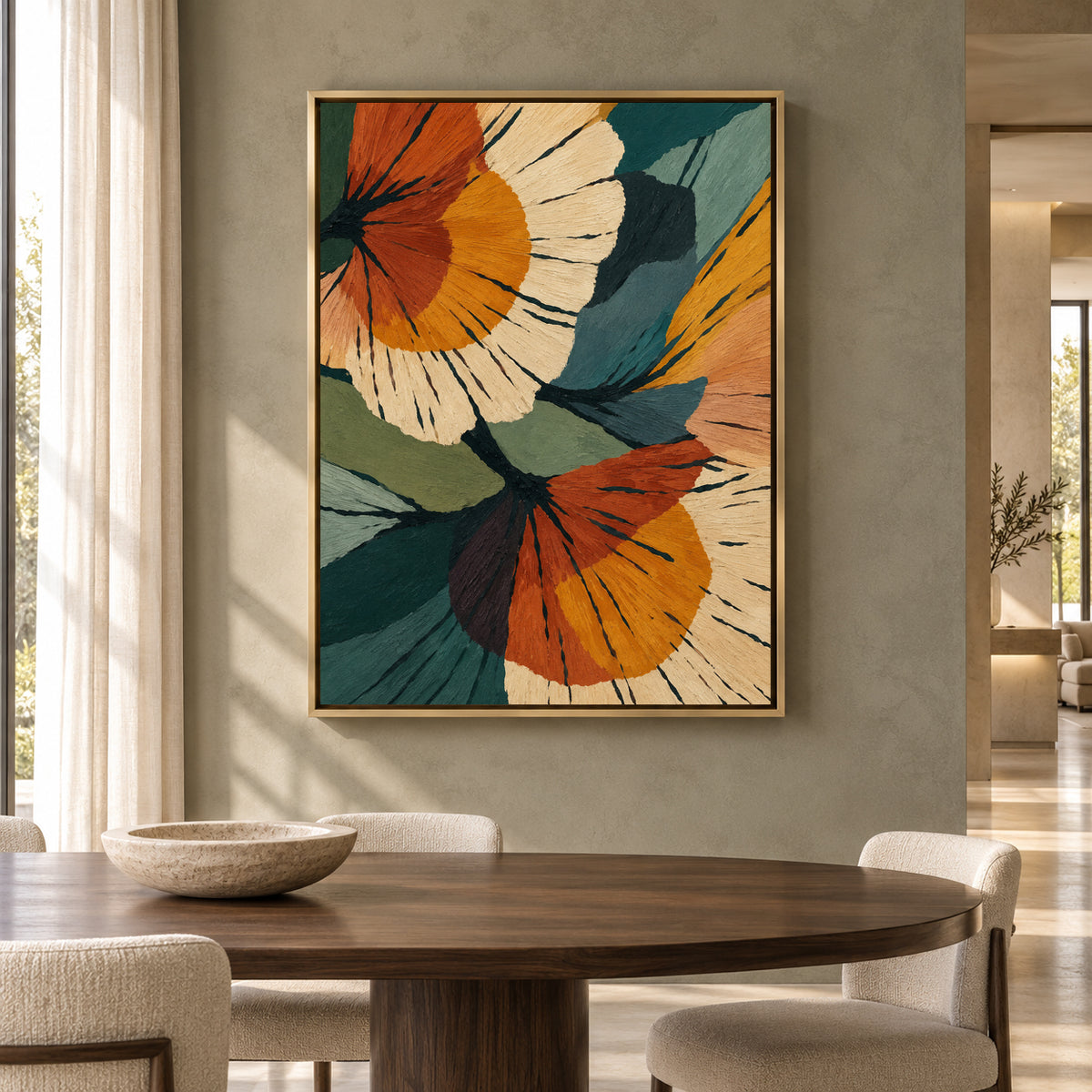 Modern Floral Abstract Canvas Art with Bold Botanical Forms
