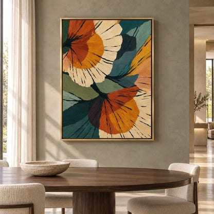 Modern Floral Abstract Canvas Art with Bold Botanical Forms