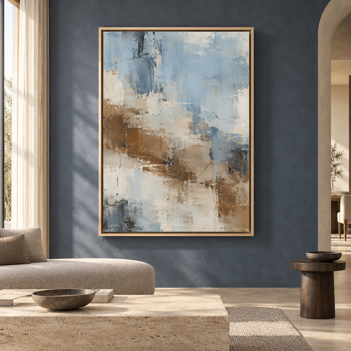 Serene Blue Abstract Canvas Art for Modern Interiors