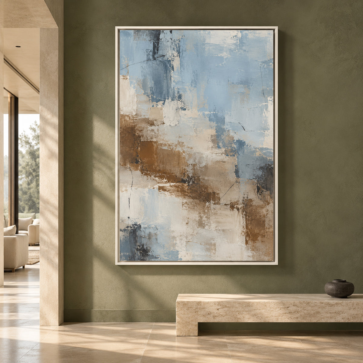 Serene Blue Abstract Canvas Art for Modern Interiors