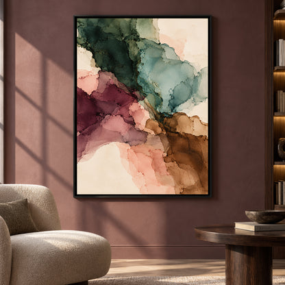 Fluid Watercolor Abstract Canvas Art for Contemporary Interiors
