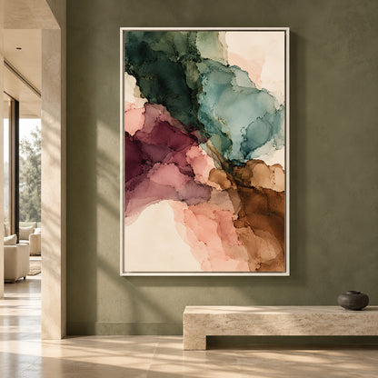 Fluid Watercolor Abstract Canvas Art for Contemporary Interiors