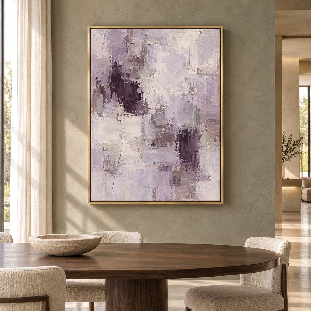 Lavender Abstract Canvas Art for Serene Modern Interiors