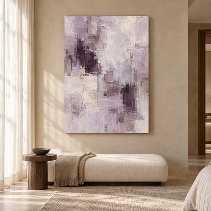 Lavender Abstract Canvas Art for Serene Modern Interiors