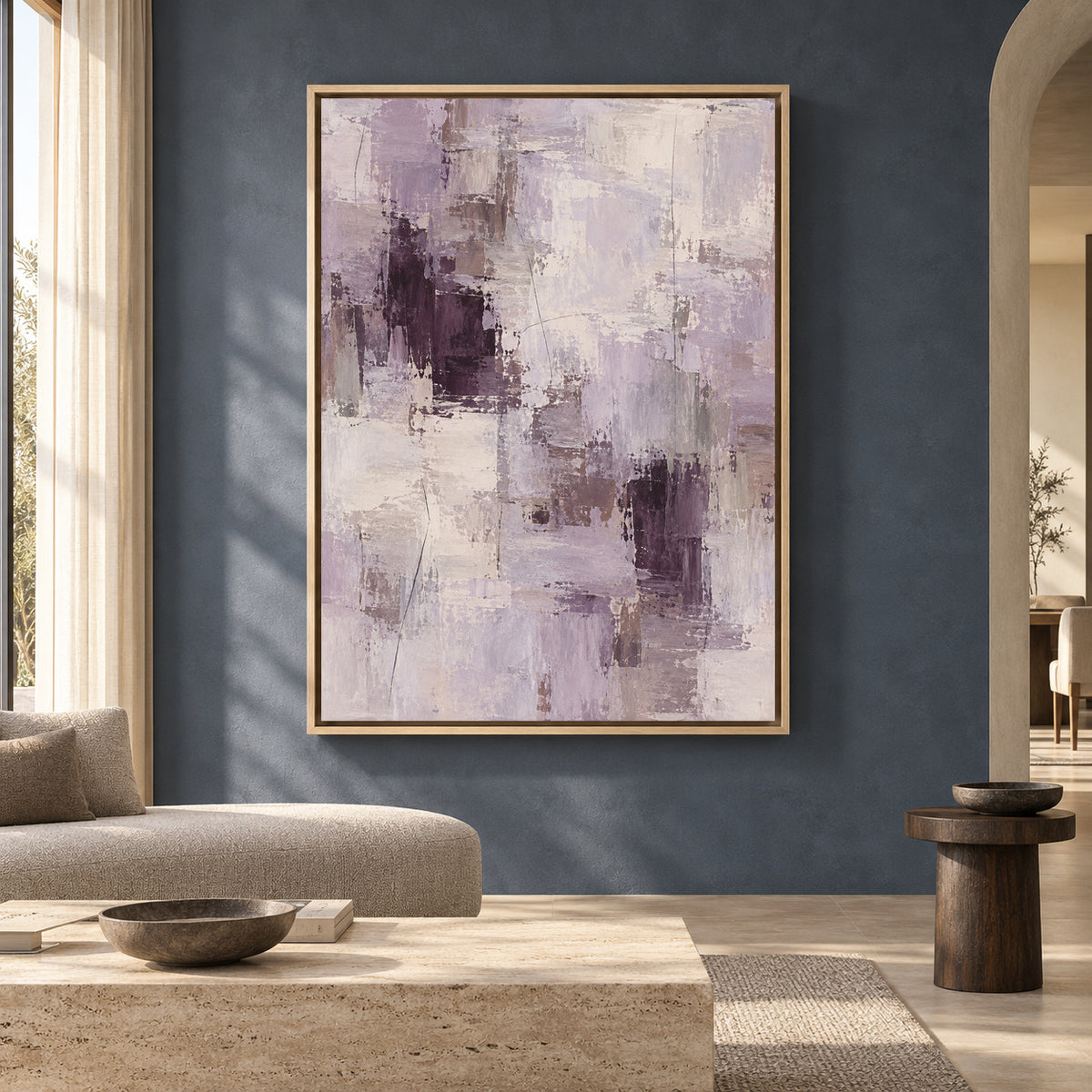 Lavender Abstract Canvas Art for Serene Modern Interiors