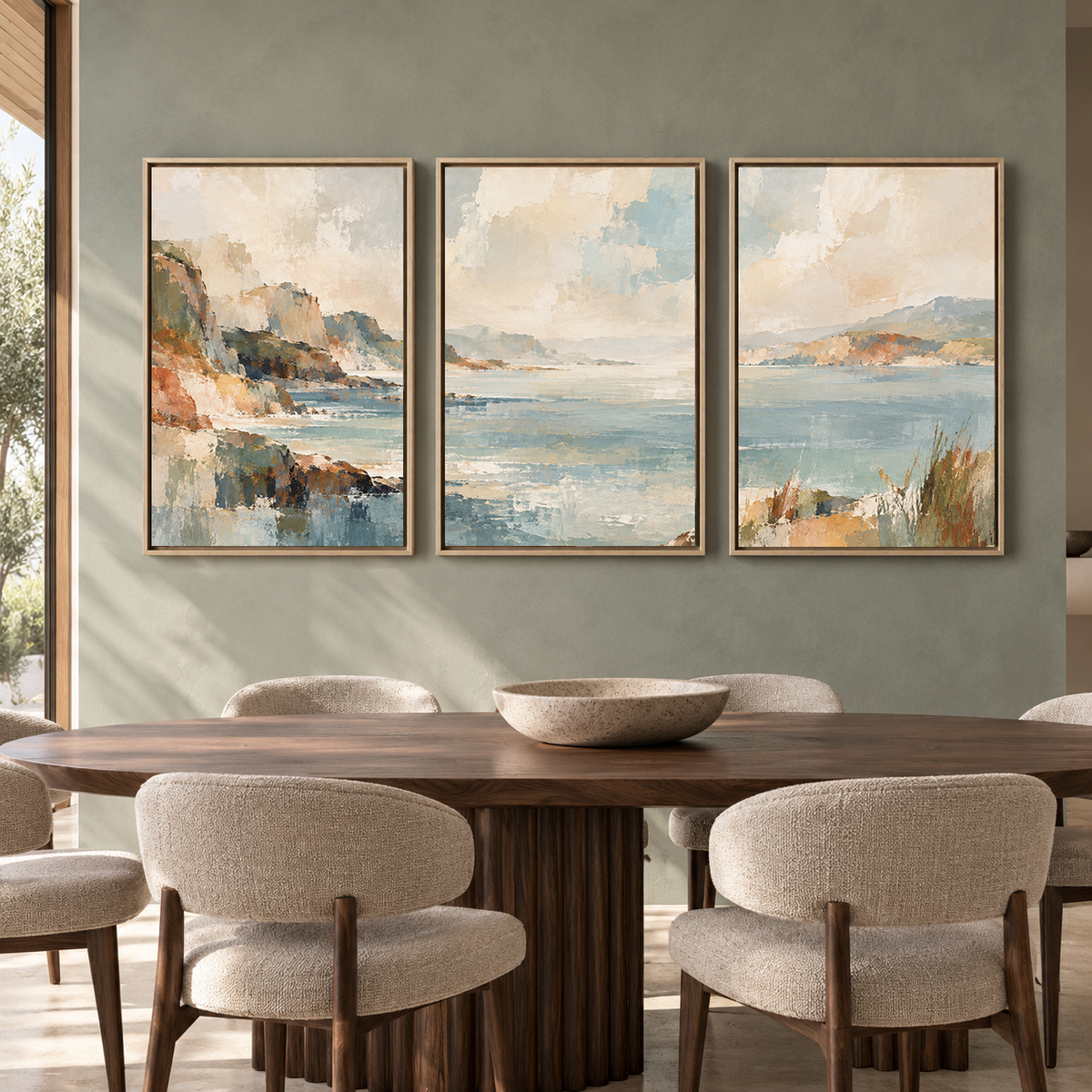 Coastal Landscape Canvas Wall Art Set of 3