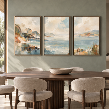 Coastal Landscape Canvas Wall Art Set of 3