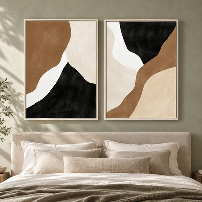 Organic Form Canvas Set of 2 for Modern Minimalist Interiors