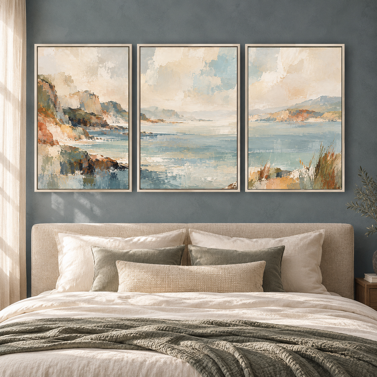 Coastal Landscape Canvas Wall Art Set of 3