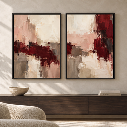 Statement Abstract Canvas Pair for Modern Interiors