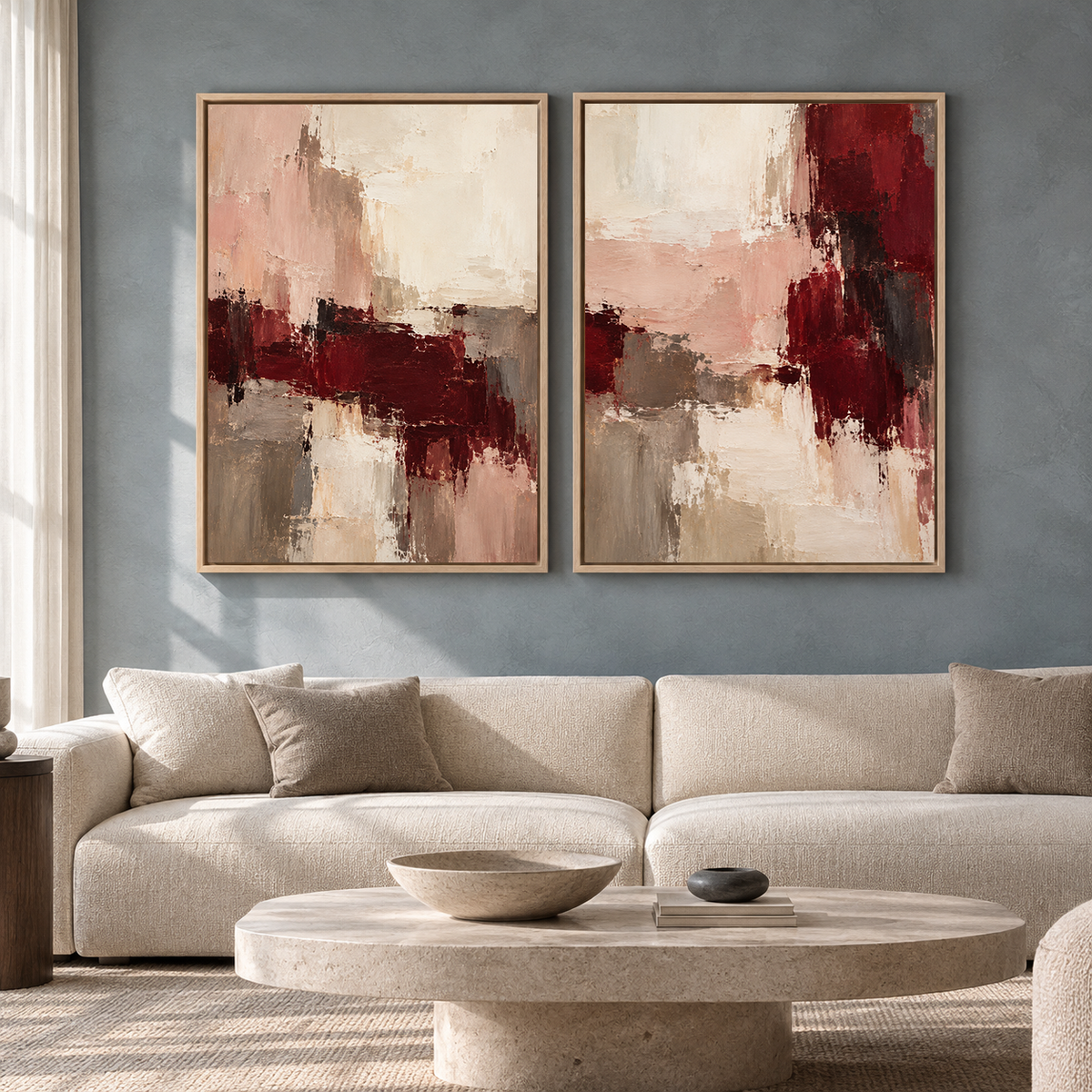 Statement Abstract Canvas Pair for Modern Interiors