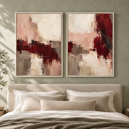 Statement Abstract Canvas Pair for Modern Interiors