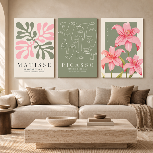 Eclectic Modern Gallery Canvas Wall Art Set of 3