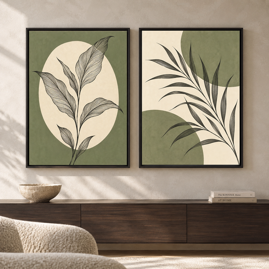 Modern Line Art Canvas Set of 2 for Minimalist Living Rooms