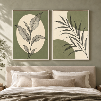 Modern Line Art Canvas Set of 2 for Minimalist Living Rooms