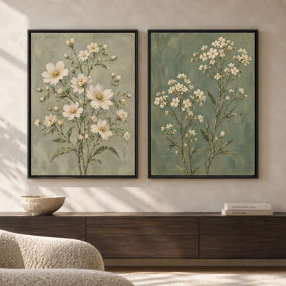 Wildflower Meadow Canvas Wall Art Set of 2 for Modern Homes
