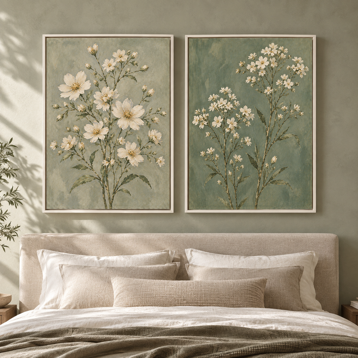 Wildflower Meadow Canvas Wall Art Set of 2 for Modern Homes